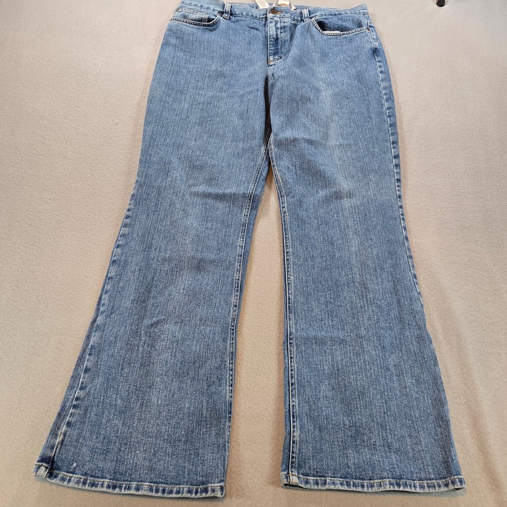 Jones Sport Jeans Women 16‎ Blue Wide Leg Stretch Mid Rise Denim 606043772043